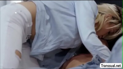 Tattooed Blonde Tranny Aubrey Kate Can Barely Handlea Big Dick