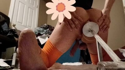 Crossdresser Cumshots from a Dildo Inside of Her Tight Ass