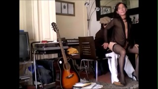 Shemale mature gets it on with a doll (I)