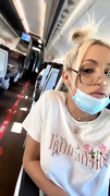 Shemale masturbate in public train