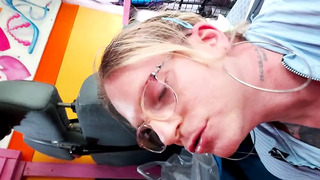 Filthy girl sucks old man and rims old man public whore used