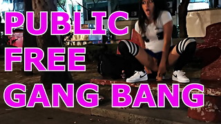 Public FREE GANG BANG in the street, used by 8 men in the middle of the street, they left my hole wide open, THE POLICE ARRIVES! full on XRED