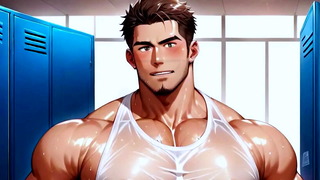 Hugby's team makes a gangbang with oil in the locker room. anime Hentai gay sex pinoy free video