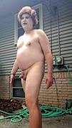 Plump curvy gurl getting naked outside!