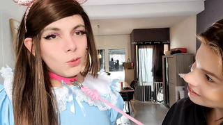 Sissy humiliated and asked to bark like a doggy