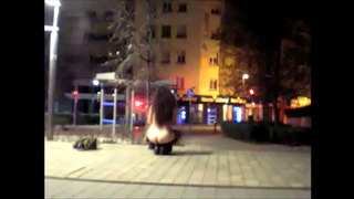 María Lizana strips naked in a public park