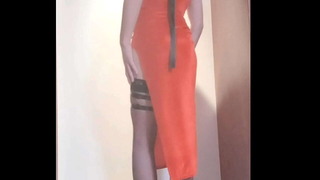 Cosplay Ada wearing high heels and cumm，highheels，cum，masturbationing with a dildo