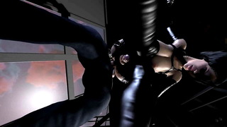 Futa Shemale Fucks With A Bubble Butt Futa Shemale in Bondage Standing Fuck