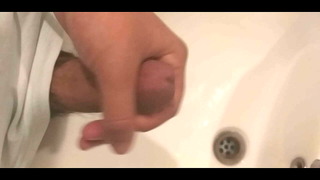 Handjob in bathroom big penis