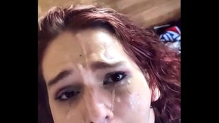 Hardcore face-fucking and facial compilation – fucking her throat like a pussy