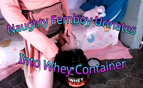 Naughty Femboy Urinates Into Whey Container – Teaser