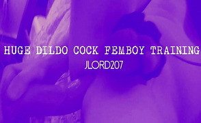 Huge Dildo Cock Femboy Training