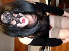 Naughty transmom caught son with her panties pov joi